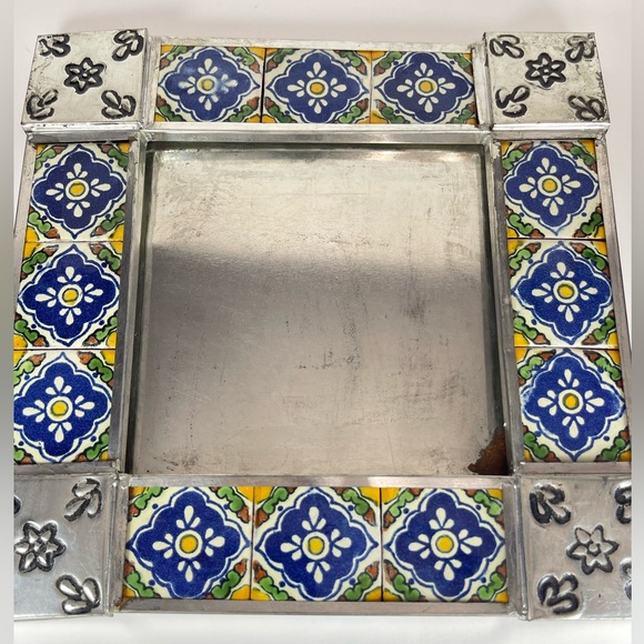 Mexican talavera tile tin frame - Picture 3 of 10